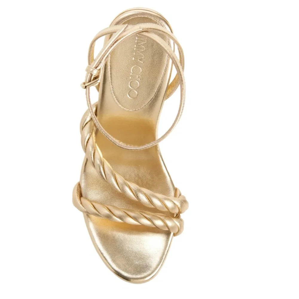 NIB $695 Jimmy Choo Diosa Platform Wedge Sandal (Women) in Gold ! - Picture 5 of 6